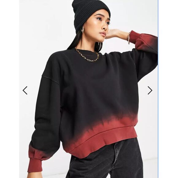 Levi's Black and Red Ombre Tie Dye Oversized Sweatshirt‎ XS - Picture 1 of 3